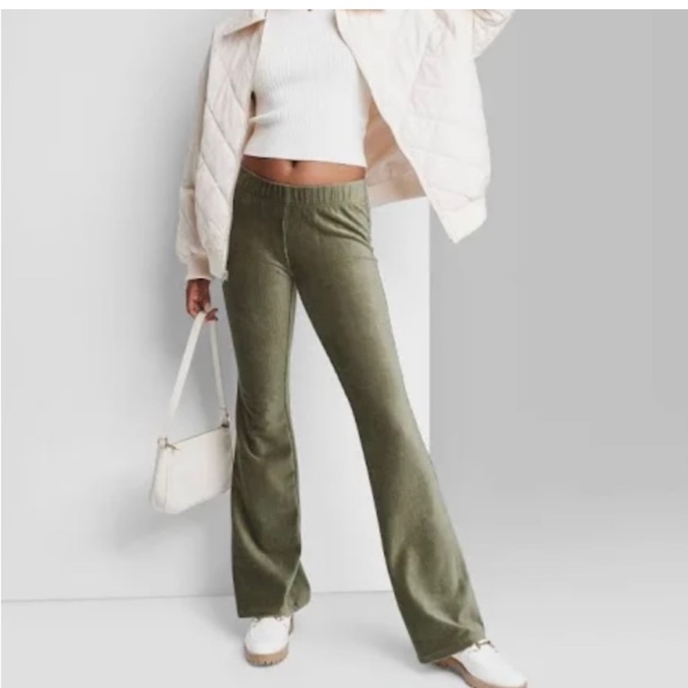 Wild Fable Velvet Ribbed flare pants